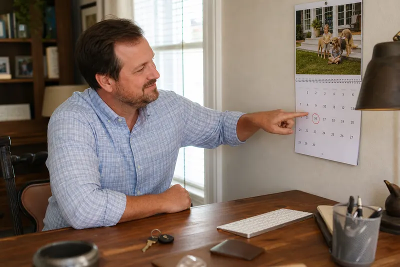 Homeowner choosing a closing date on a calendar